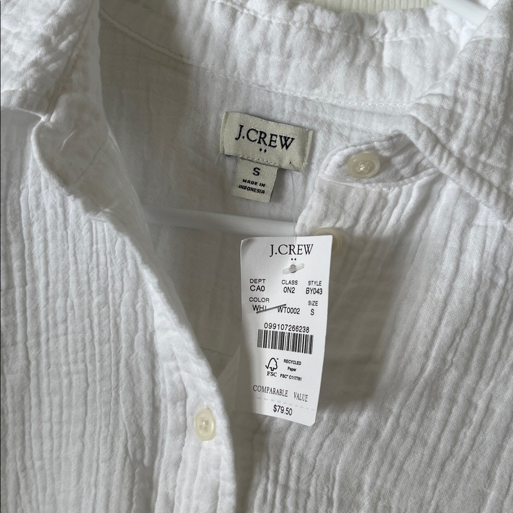 NWT⭐️ J. Crew Double Gauze Button Up Long Sleeve Shirt Sz S - Picture 4 of 7